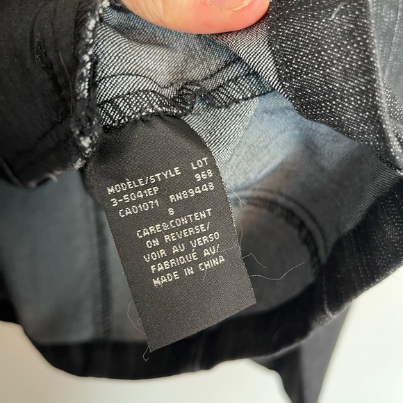 Simon Chang Embroidered Black Denim Blazer Jacket Size 8 - Picture 5 of 10